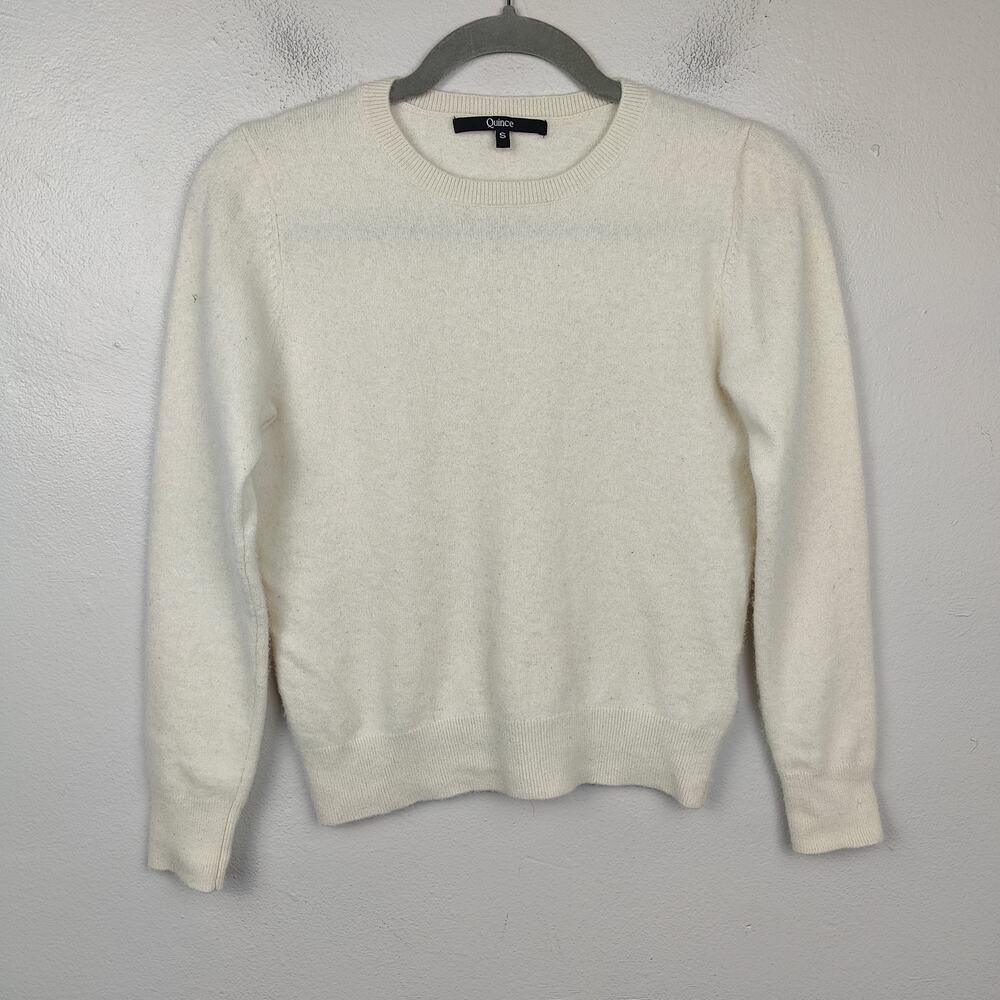Quince Mongolian Cashmere Crewneck Sweater Womens Small Cream Minimalist Capsule